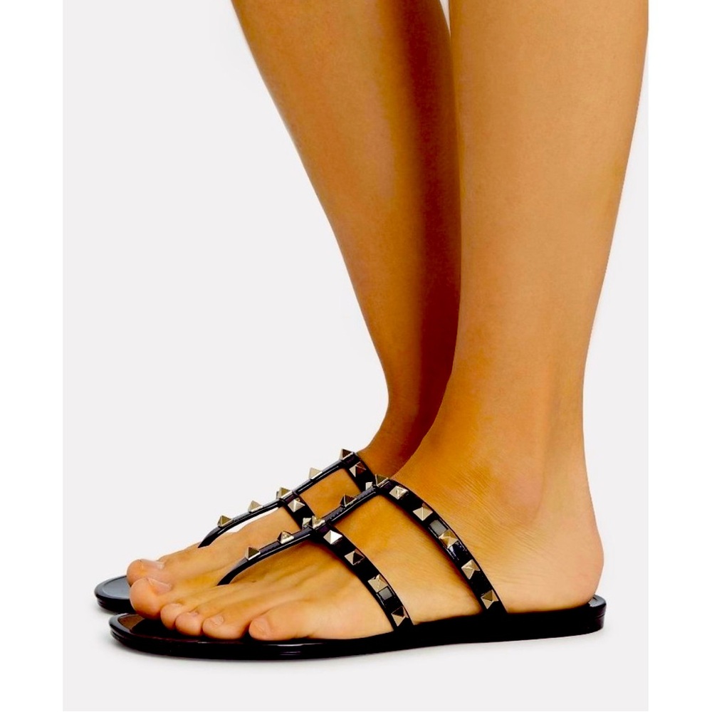 Valentino rockstud sandals in black, size 38